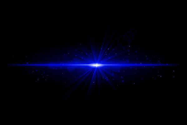 Blue starburst. Radiant light beam, glowing particles, bright star effect, warm illumination, abstract lighting design, futuristic energy, decorative modern visual