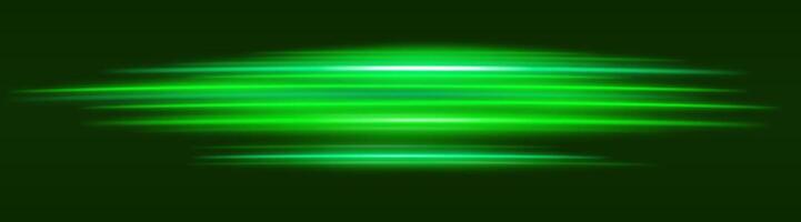 Green motion blur icon. Dynamic horizontal streaks, glowing purple light, abstract motion effect, futuristic energy, speed visual, modern lighting decor, radiant design vector