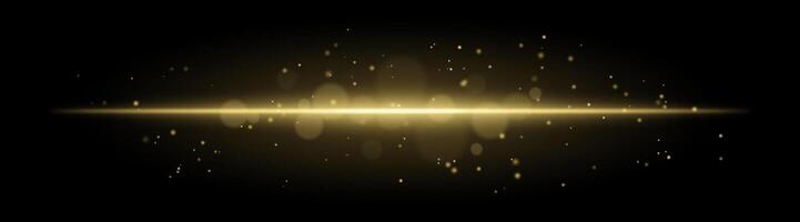 Soft golden glow. Horizontal light beam with subtle particles, warm illumination, abstract lighting effect, minimalistic design, radiant and elegant decor vector