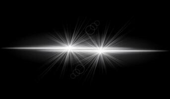 Dual white starburst. Bright intersecting beams, glowing particles, radiant light effects, warm illumination, abstract lighting design, futuristic energy, decorative visuals vector