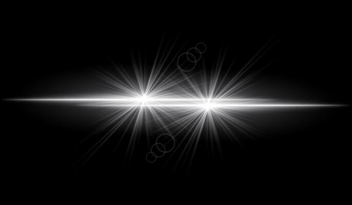 Dual white starburst. Bright intersecting beams, glowing particles, radiant light effects, warm illumination, abstract lighting design, futuristic energy, decorative visuals
