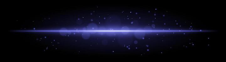 Soft Blue glow. Horizontal light beam with subtle particles, warm illumination, abstract lighting effect, minimalistic design, radiant and elegant decor vector