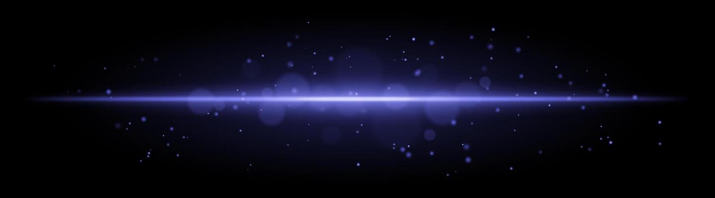 Soft Blue glow. Horizontal light beam with subtle particles, warm illumination, abstract lighting effect, minimalistic design, radiant and elegant decor