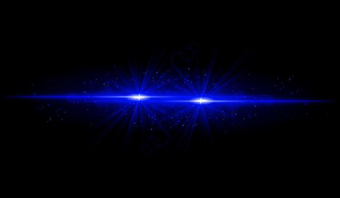 Dual Blue starburst. Bright intersecting beams, glowing particles, radiant light effects, warm illumination, abstract lighting design, futuristic energy, decorative visuals