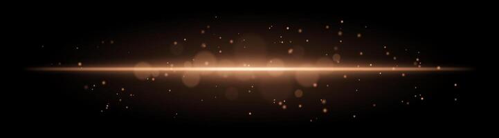 Soft golden glow. Horizontal light beam with subtle particles, warm illumination, abstract lighting effect, minimalistic design, radiant and elegant decor vector