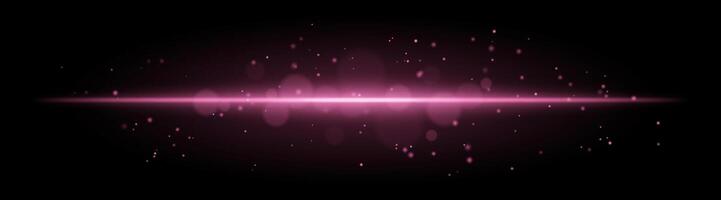Soft purple glow. Horizontal light beam with subtle particles, warm illumination, abstract lighting effect, minimalistic design, radiant and elegant decor vector