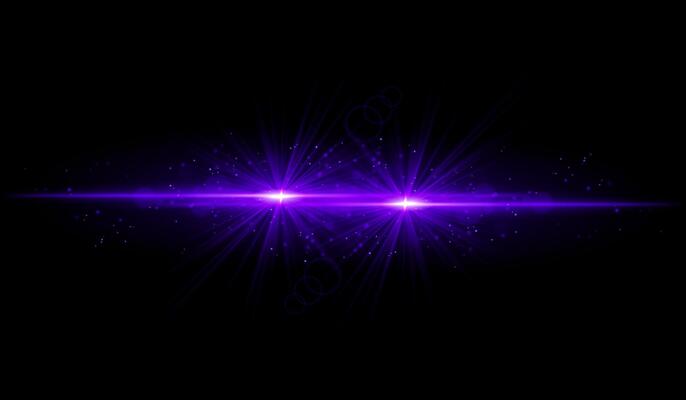 Dual purple starburst. Bright intersecting beams, glowing particles, radiant light effects, warm illumination, abstract lighting design, futuristic energy, decorative visuals