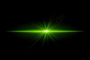 Green starburst. Radiant light beam, glowing particles, bright star effect, warm illumination, abstract lighting design, futuristic energy, decorative modern visual vector