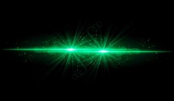 Dual green starburst. Bright intersecting beams, glowing particles, radiant light effects, warm illumination, abstract lighting design, futuristic energy, decorative visuals vector