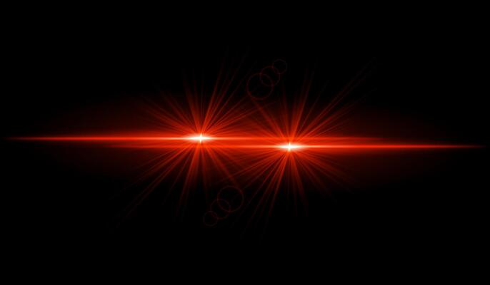 Dual red starburst. Bright intersecting beams, glowing particles, radiant light effects, warm illumination, abstract lighting design, futuristic energy, decorative visuals
