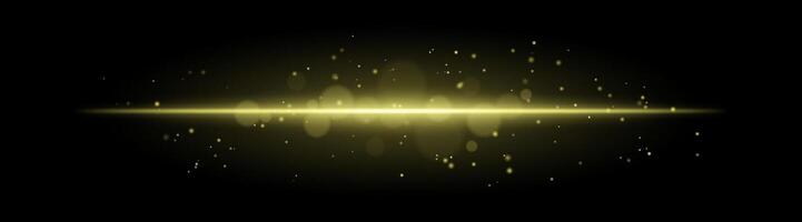 Soft golden glow. Horizontal light beam with subtle particles, warm illumination, abstract lighting effect, minimalistic design, radiant and elegant decor vector