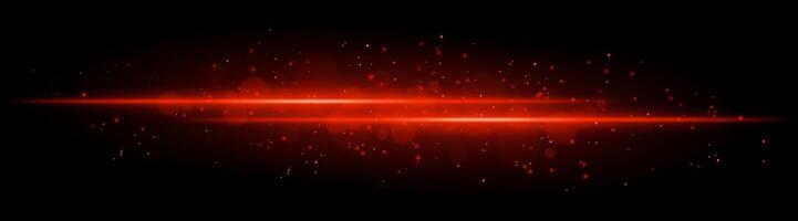 Red glowing line beam. Horizontal light beam with sparkling particles, radiant golden glow, abstract illumination, decorative lighting effect, warm and vibrant design vector