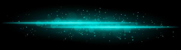 Blue glowing line beam. Horizontal light beam with sparkling particles, radiant golden glow, abstract illumination, decorative lighting effect, warm and vibrant design vector
