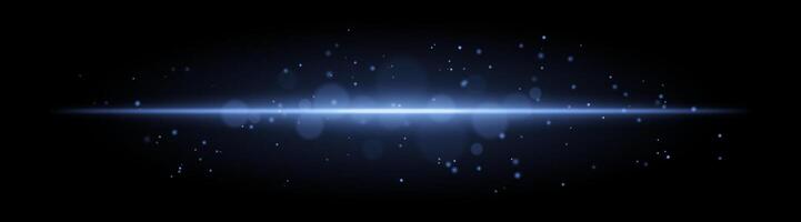 Soft Blue glow. Horizontal light beam with subtle particles, warm illumination, abstract lighting effect, minimalistic design, radiant and elegant decor vector