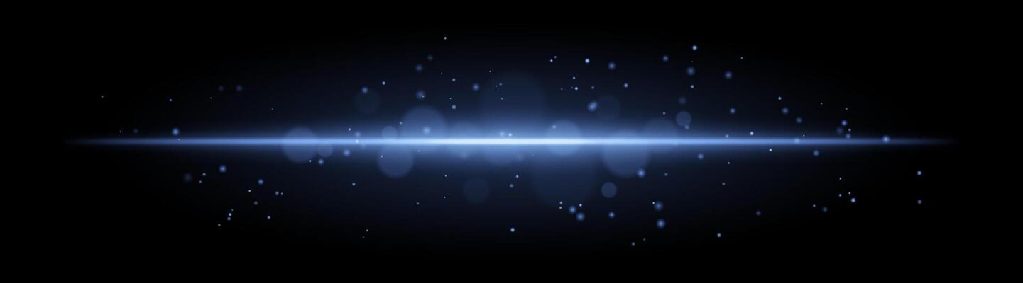 Soft Blue glow. Horizontal light beam with subtle particles, warm illumination, abstract lighting effect, minimalistic design, radiant and elegant decor