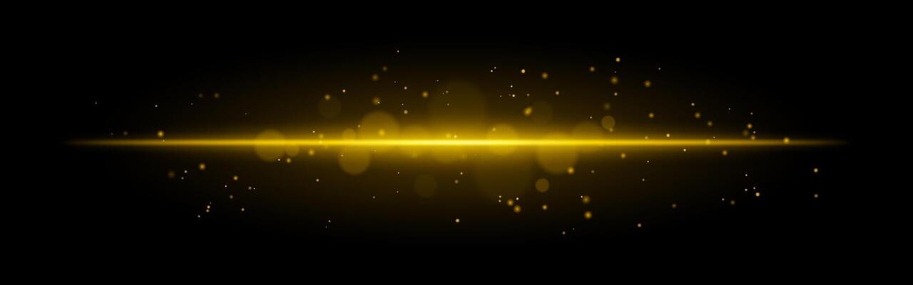 Yellow glowing line icon. Vibrant horizontal beam, illuminated particles, abstract light effect, futuristic energy, minimalistic decor, dynamic modern design, radiant visual
