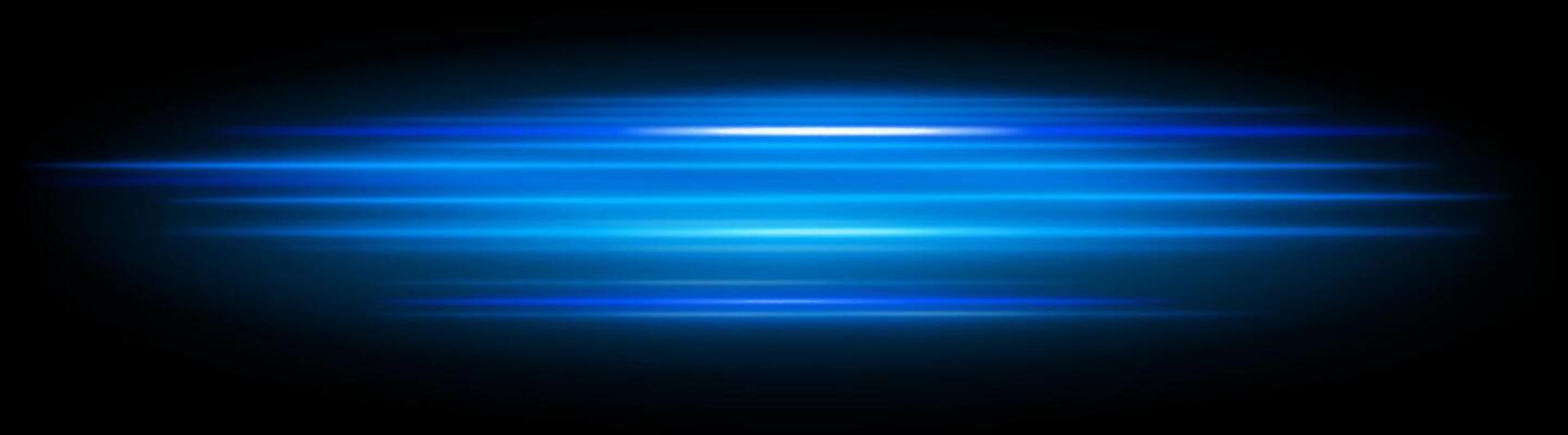 Blue motion blur icon. Dynamic horizontal streaks, glowing purple light, abstract motion effect, futuristic energy, speed visual, modern lighting decor, radiant design