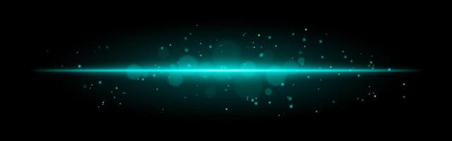 Blue glowing line icon. Vibrant horizontal beam, illuminated particles, abstract light effect, futuristic energy, minimalistic decor, dynamic modern design, radiant visual vector