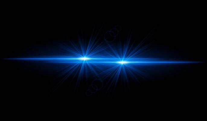 Dual Blue starburst. Bright intersecting beams, glowing particles, radiant light effects, warm illumination, abstract lighting design, futuristic energy, decorative visuals