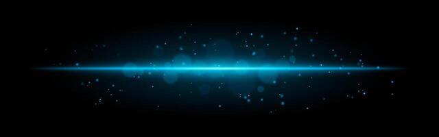 Blue glowing line icon. Vibrant horizontal beam, illuminated particles, abstract light effect, futuristic energy, minimalistic decor, dynamic modern design, radiant visual vector