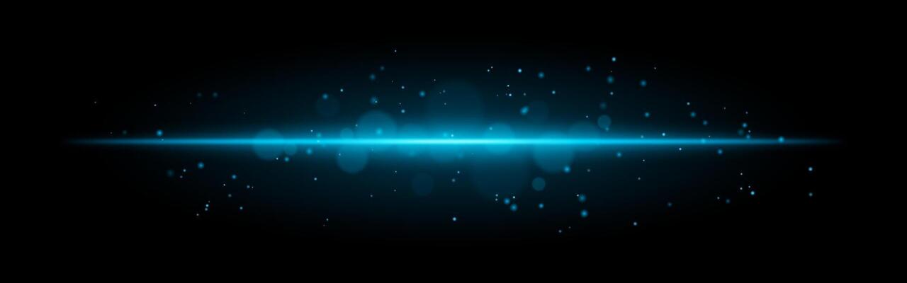 Blue glowing line icon. Vibrant horizontal beam, illuminated particles, abstract light effect, futuristic energy, minimalistic decor, dynamic modern design, radiant visual