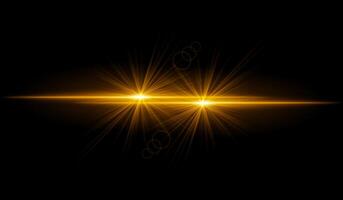 Dual orange starburst. Bright intersecting beams, glowing particles, radiant light effects, warm illumination, abstract lighting design, futuristic energy, decorative visuals vector