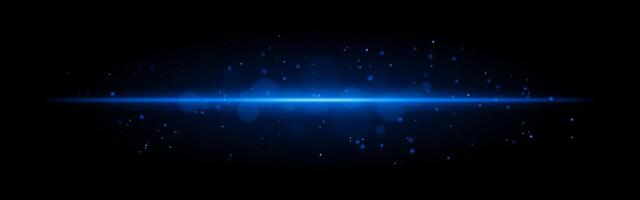 Blue glowing line icon. Vibrant horizontal beam, illuminated particles, abstract light effect, futuristic energy, minimalistic decor, dynamic modern design, radiant visual vector