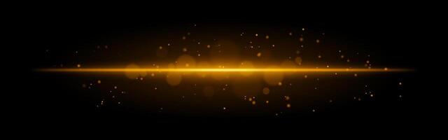 Orange glowing line icon. Vibrant horizontal beam, illuminated particles, abstract light effect, futuristic energy, minimalistic decor, dynamic modern design, radiant visual vector