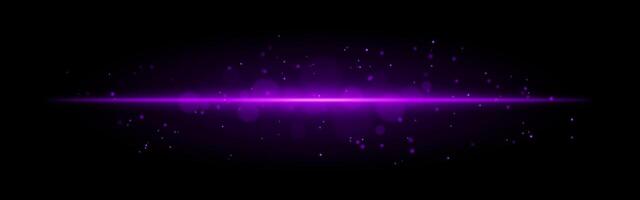 Purple glowing line icon. Vibrant horizontal beam, illuminated particles, abstract light effect, futuristic energy, minimalistic decor, dynamic modern design, radiant visual vector