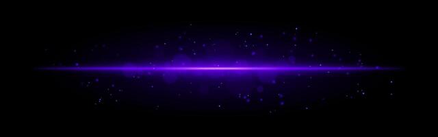Purple glowing line icon. Vibrant horizontal beam, illuminated particles, abstract light effect, futuristic energy, minimalistic decor, dynamic modern design, radiant visual vector
