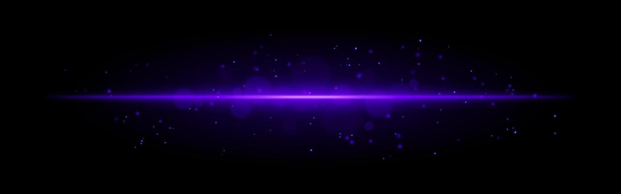 Purple glowing line icon. Vibrant horizontal beam, illuminated particles, abstract light effect, futuristic energy, minimalistic decor, dynamic modern design, radiant visual