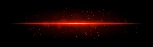 Red glowing line icon. Vibrant horizontal beam, illuminated particles, abstract light effect, futuristic energy, minimalistic decor, dynamic modern design, radiant visual vector