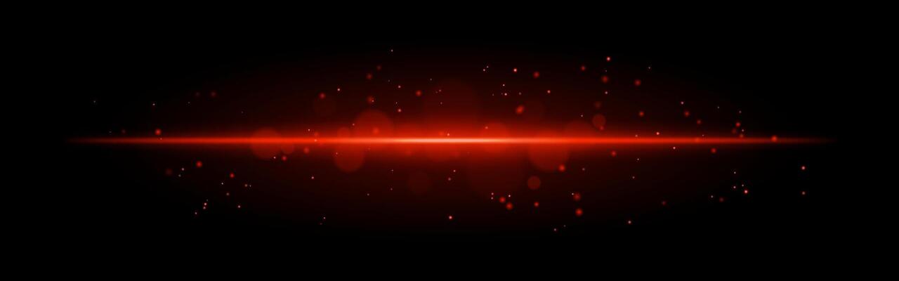 Red glowing line icon. Vibrant horizontal beam, illuminated particles, abstract light effect, futuristic energy, minimalistic decor, dynamic modern design, radiant visual