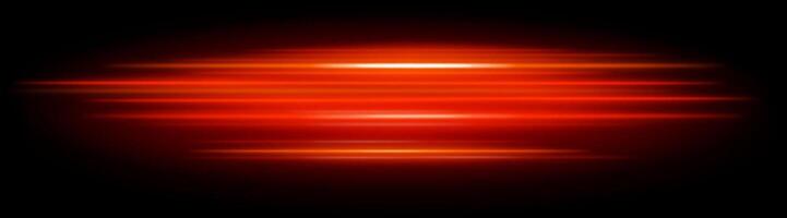 Red motion blur beam. Dynamic horizontal streaks, glowing red and orange light, abstract motion effect, futuristic energy, speed visual, modern lighting decor, radiant design. vector