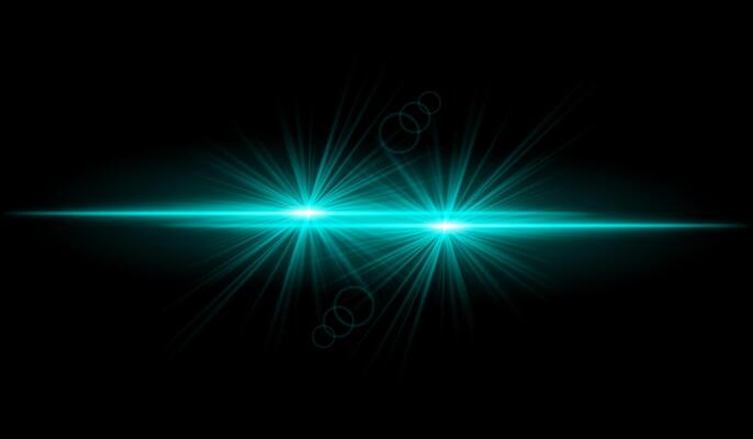 Dual Blue starburst. Bright intersecting beams, glowing particles, radiant light effects, warm illumination, abstract lighting design, futuristic energy, decorative visuals