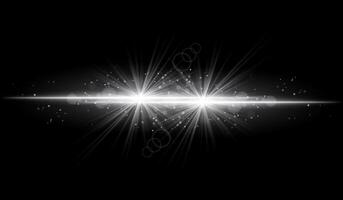 Dual white starburst. Bright intersecting beams, glowing particles, radiant light effects, warm illumination, abstract lighting design, futuristic energy, decorative visuals vector