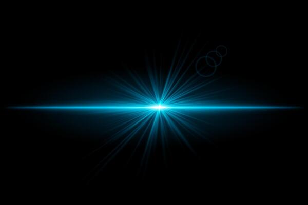 Blue starburst. Radiant light beam, glowing particles, bright star effect, warm illumination, abstract lighting design, futuristic energy, decorative modern visual