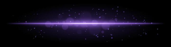 Soft purple glow. Horizontal light beam with subtle particles, warm illumination, abstract lighting effect, minimalistic design, radiant and elegant decor vector