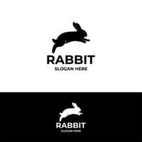 rabbit running jumping logo template vector