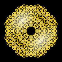 Modern Gold Frame on White Background. Yellow Metallic Circle. Retro Luxury. vector