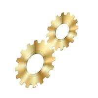 Techno Background with Geometric Gear Wheels Icon. Machinery Logo. Modern Mechanism Cog Concept. Technologic Mechanical Cogwheel Tool on White Background. Teamwork Symbol. Part of Transmission. vector