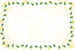 Christmas tree border. Xmas pine frame New year tree banner. Fir tree frame vector