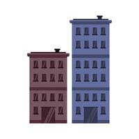 City tower block building set. flat style illustration of silhouettes of multi-storey buildings on a white background. vector
