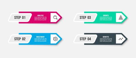 Workflow for business infographic template vector