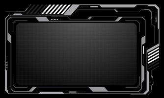 HUD frames white grey user interface elements design modern technology futuristic control panel screen digital hologram window gaming menu touching cyber monitor on black vector
