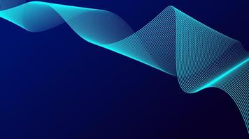 Abstract dark blue background with shiny flowing lines. Futuristic technology concept. vector