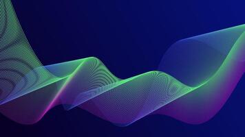 Abstract glowing wave lines on dark blue background. Dynamic wave pattern. Modern flowing wavy lines. Futuristic technology concept. Suitable for banners, posters, covers, brochures, flyers, websites vector