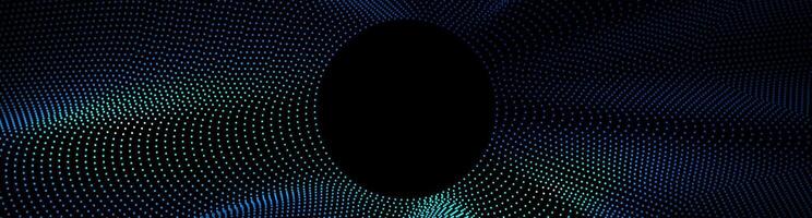 Blue circles techno background. Big data visualization on dark space with dotted lines effect decoration. Modern graphic design element dots waves style concept for web, flyer, card, or brochure cover vector