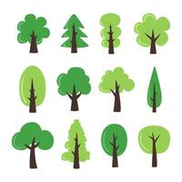 Collection of trees. tree set isolated on white background. illustration. vector