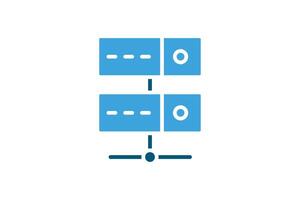 Server icon. solid icon style. icon related to IT. network elements illustration vector
